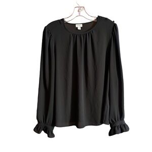 Large J.Crew Black Long Sleeve Blouse